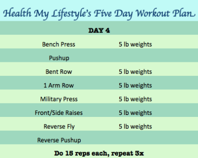 Health My Lifestyle's 5 Day Workout Plan Day 4