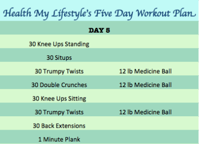 Health My Lifestyle's 5 Day Workout Plan Day 5